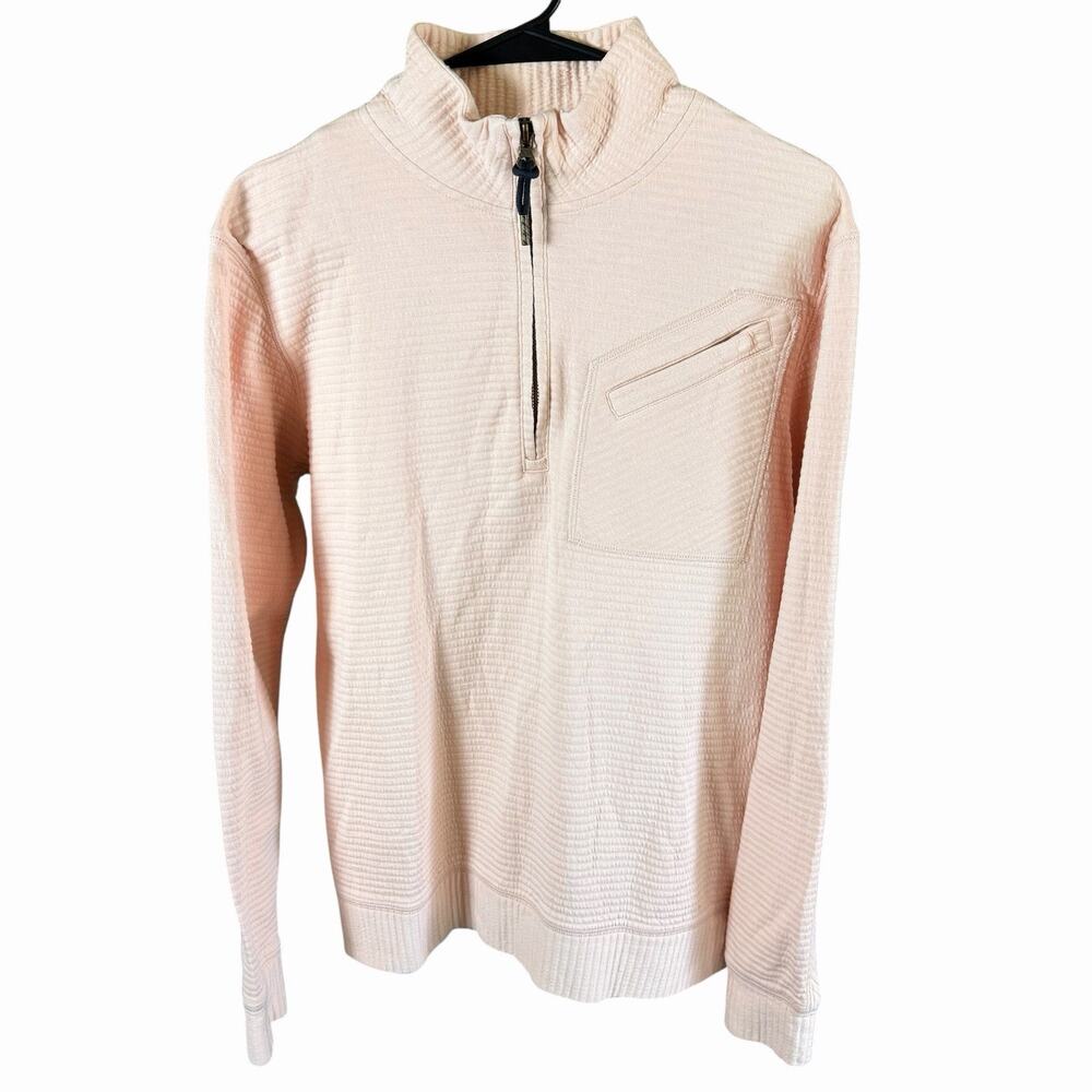 BILLY REID QUILTED HALF ZIP Sweater Mens M Light Coral Pink Hiking Golf Outdoors
